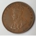 AUSTRALIA 1934 .  ONE 1 PENNY . ERROR . PLANCHET FLAW ON KING'S HEAD
